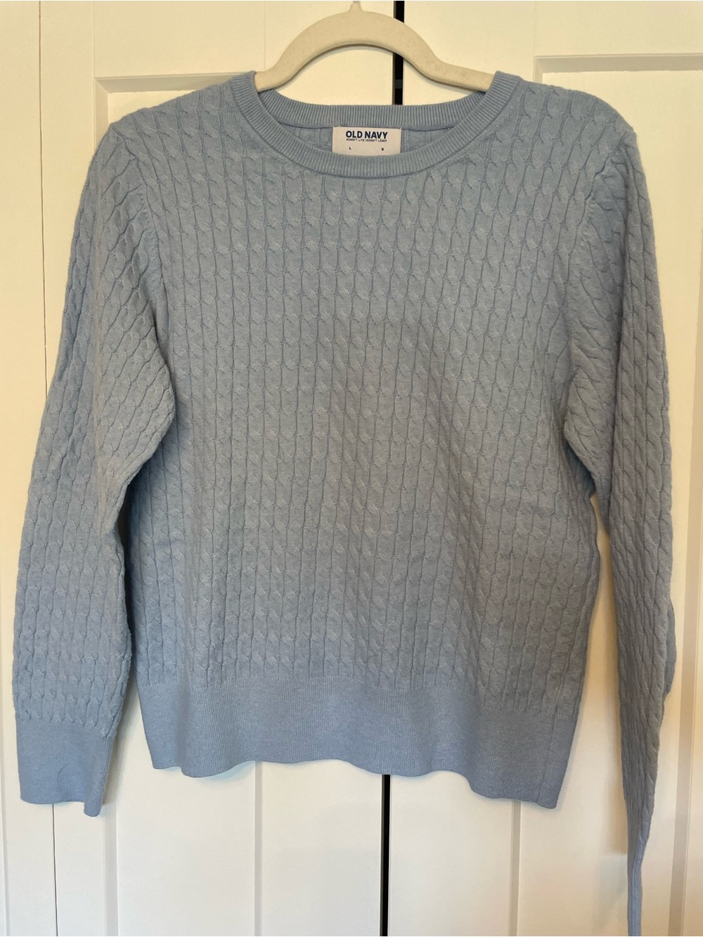 Old Navy Baby Blue Cable-Knit Crewneck Sweater